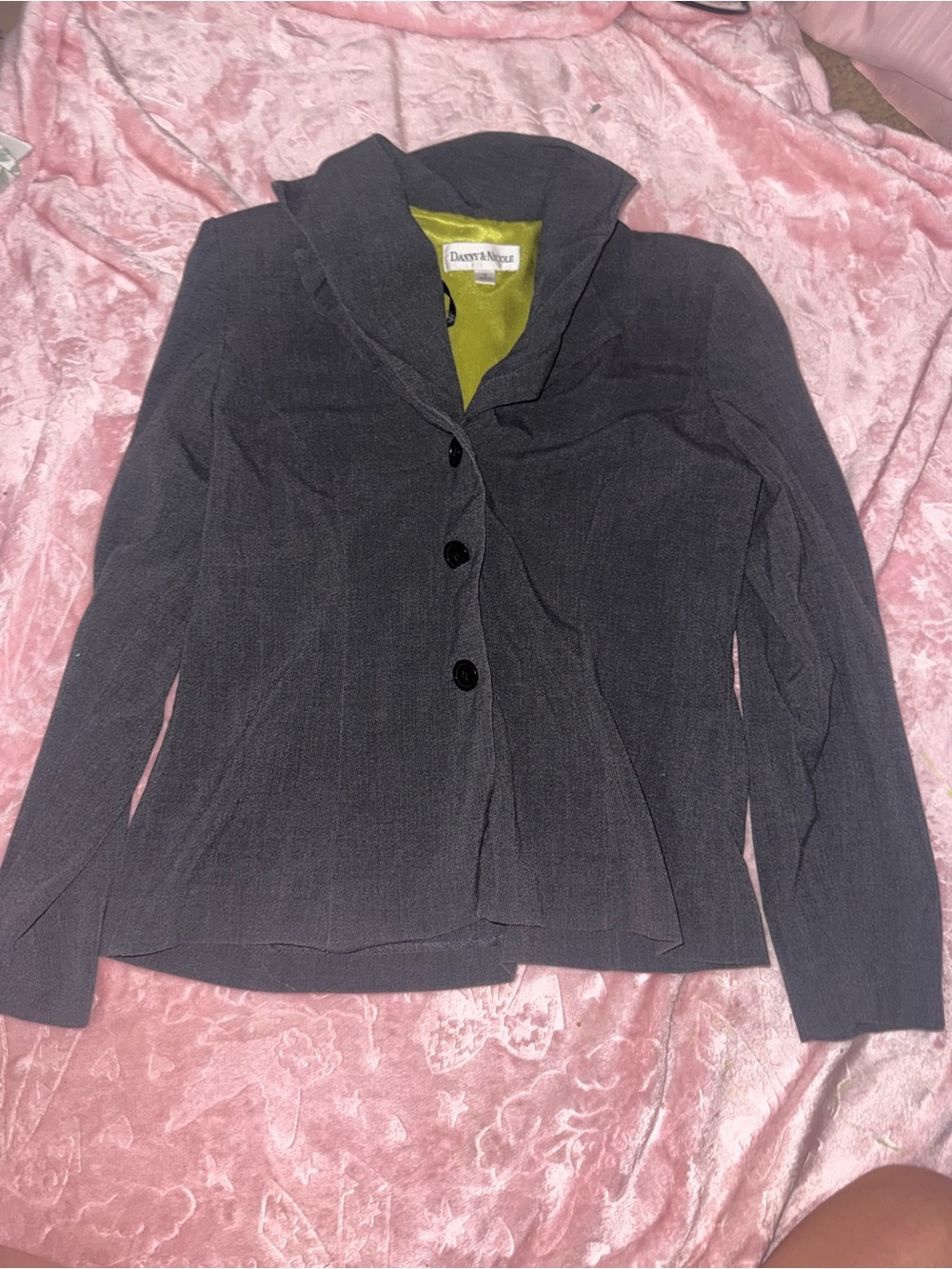 Danny & Nicole Women's Charcoal Button-Front Jacket